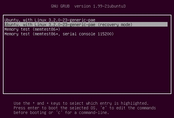 Ubuntu GRUB Menu